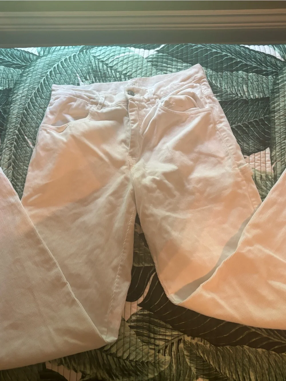 John GALT white Straight-Leg Corduroy Pants